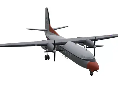 Fokker F27 Friendship Low-poly 3D model