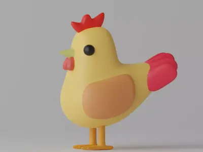 Cartoon Lovely Chicken 3D model purchase