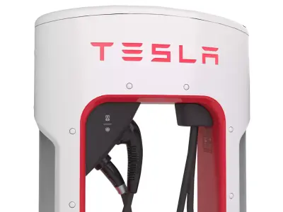 Tesla Supercharger Electric Vehicle Charging Station 3D Model Low-poly 3D model