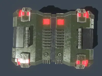 Textured Sci Fi military ammunition case with UVs 3D model