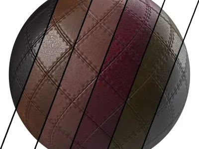 Leather Materials 1- Stitched leather - Pbr 4k Seamless Low-poly 3D model