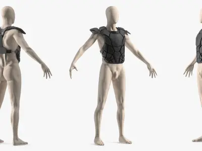  Catcher Chest Protector on Mannequin Black 