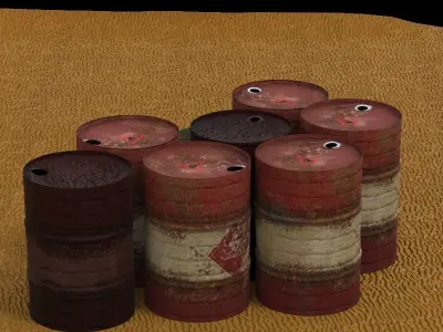Rusty oil barrel 3D model buy