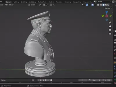 Chinese General Li Qiaoming Chess Piece 3D print model