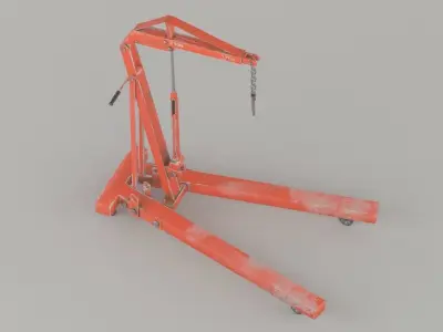 Lowpoly Manual Crane Low-poly 3D model