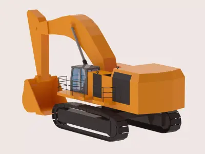 Excavator Mining 6015B Simplified Low-poly 3D model