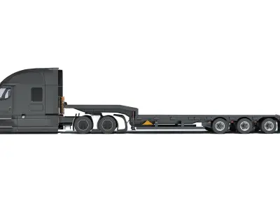Truck with Platform Trailer 3D model purchase