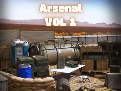 Military Asset Pack - Low-poly 3D model