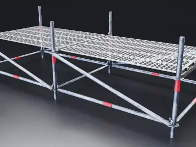 Metal Scaffolding Platform Low-poly 3D model
