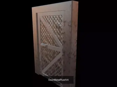 Industrial Metal Rust Doors Pack - Low Poly Game Ready