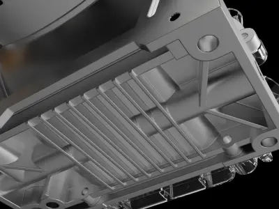A single-cylinder 4-stroke engine 3D print model