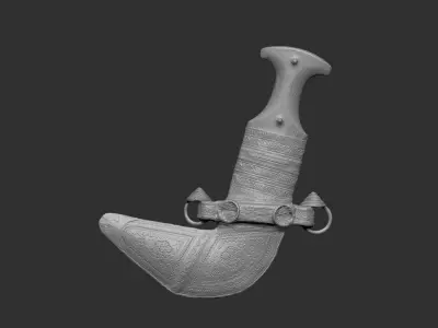 Omani Khanjar 3D Printable Model 3D print model