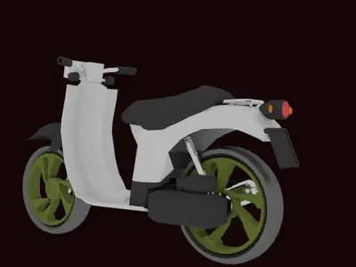Scooter Low-poly 3D model 4