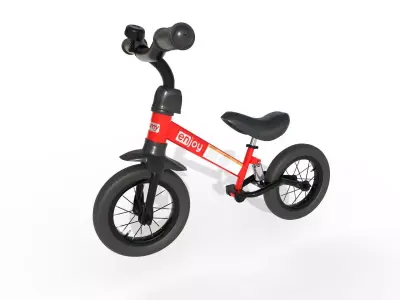 Bicycle balance bike for toddlers Low-poly 3D model