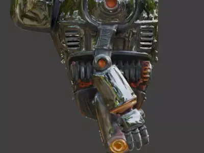 Heavy Duty Atompunk Sentinel Enforcer 3D Model Low-poly 3D model