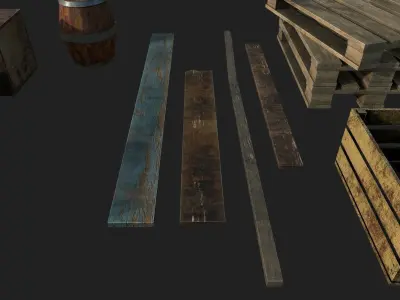 Old boxes Game assets pack Low-poly 3D model