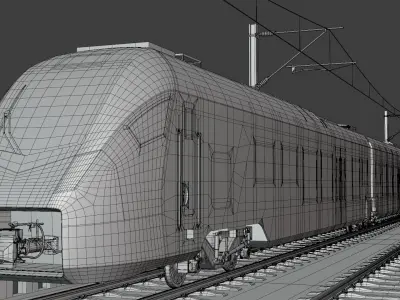 Viaduct with Stadler Flirt 3D model