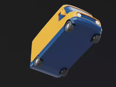 Modern Electric Delivery Van Stylized Low-poly 3D model