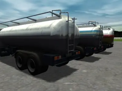 Fuel trucks collection Low-poly 3D model