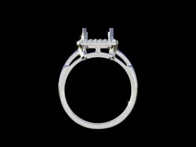 Ring 2 Print Model diamond engagement gold 3D print model