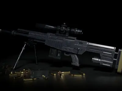 Apocalipt 50R Sniper Rifle Low-poly 3D model