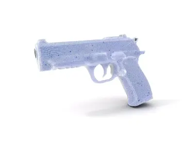 Sleek Silver Handgun model pack Low-poly 3D model purchase