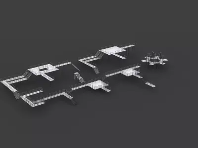 industrial platform set 3D model