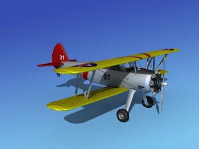 Stearman PT-17 Kaydet V05 3D model
