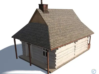 Barber House  - Slav Architecture Low-poly 3D model