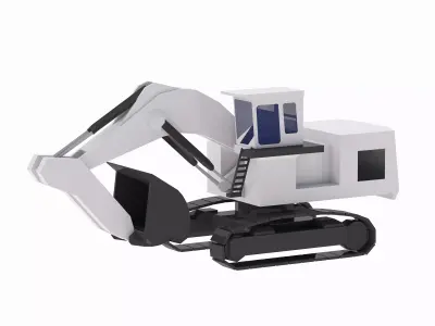 Excavator Mining R9350 Simplified Low-poly 3D model