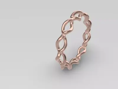 elegant Interlocking Infinity Ring  Minimalist Jewelry 3D Model 3D model