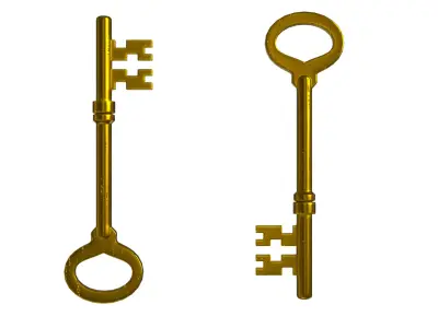 Old Key PBR 03 Low-poly 3D model