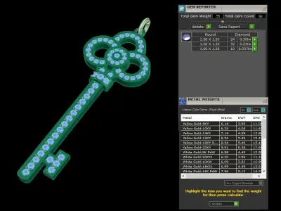 Diamond Key Pendant 3D print model