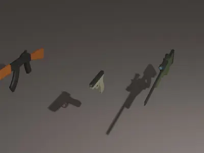 Low Poly Gun Pack Free low-poly 3D model