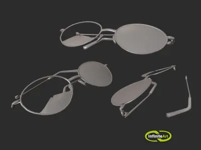 Glasses are broken Low-poly 3D model