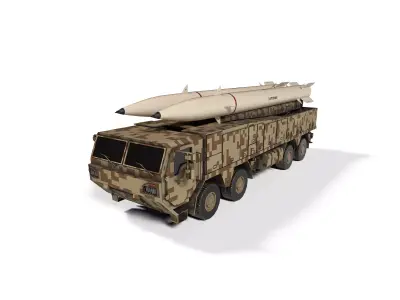 zolfaghar missile launcher lowpoly Low-poly 3D model