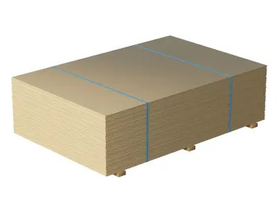 Stack Of Plywoods On Wood Planks 3D model