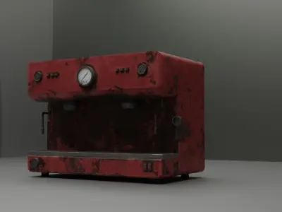 Low Poly Coffee Machine Low-poly 3D model