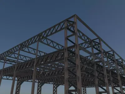 Steel structure frame 3D model