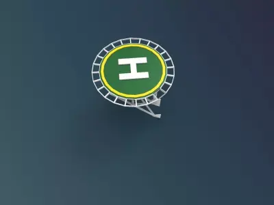 Helipad Helideck ship 3D print model