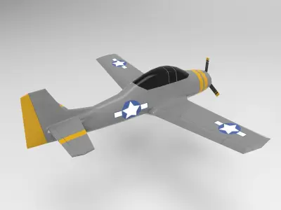 WW2 Airplane - Military - Game Engine Ready Free low-poly 3D model