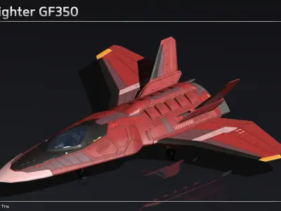 Scifi Fighter GF350 Low-poly 3D model