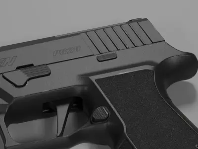 SIG SAUER P320 XTEN - High Poly 3D Handgun Model 3D model