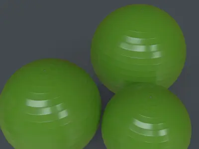 PBR Yoga Ball - Green Low-poly 3D model