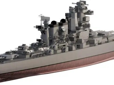 WW2 US NAVY HEAVY CRUISER  3D model
