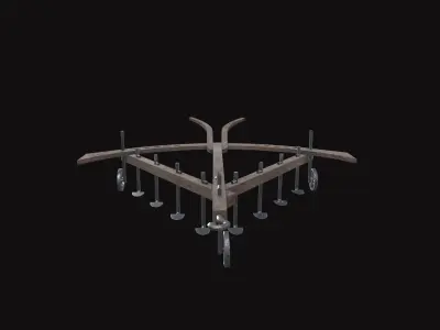 Medieval Harrow Low-poly 3D model