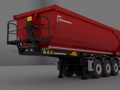 Kassbohrer Dumper - Tipper Trailer  Low-poly 3D model