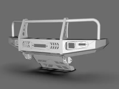 Off-Road Front Metal Bumper Low-poly 3D model