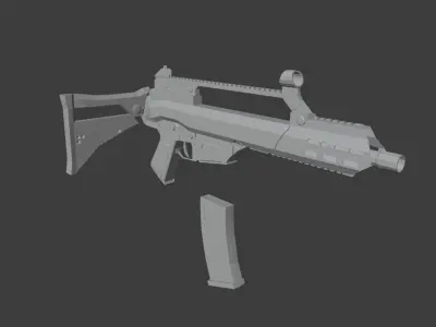 Low poly G36C rife Low-poly 3D model