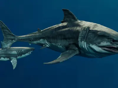 White Shark  Animated  Low-poly 3D model